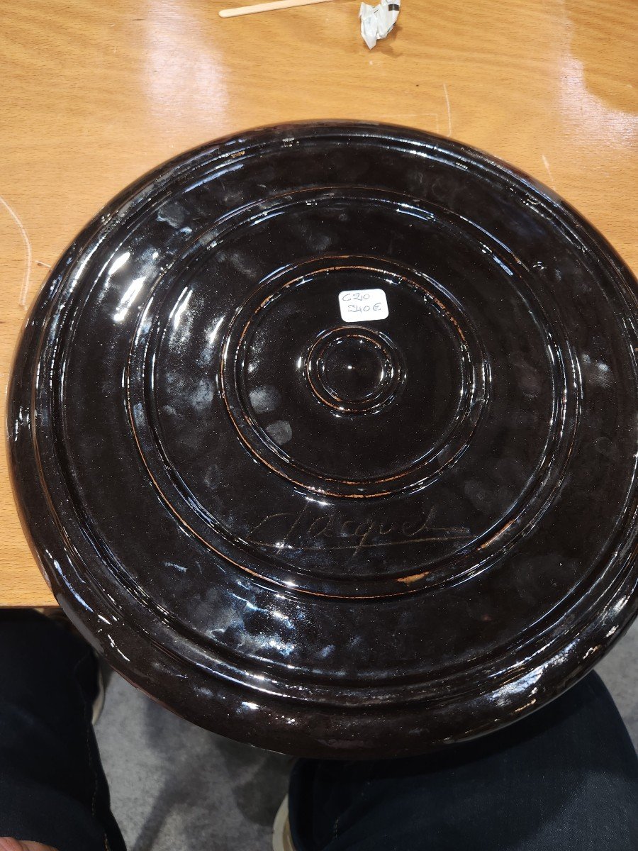 Art Deco Pie Plate By Ceramicist Paul Jacquet-photo-2