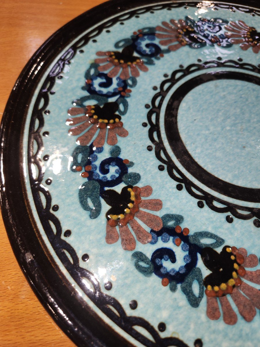 Art Deco Pie Plate By Ceramicist Paul Jacquet-photo-3