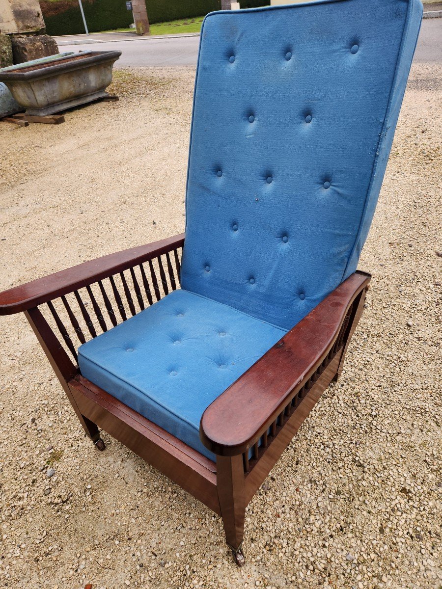 Morris Art Deco Mahogany Armchair-photo-4