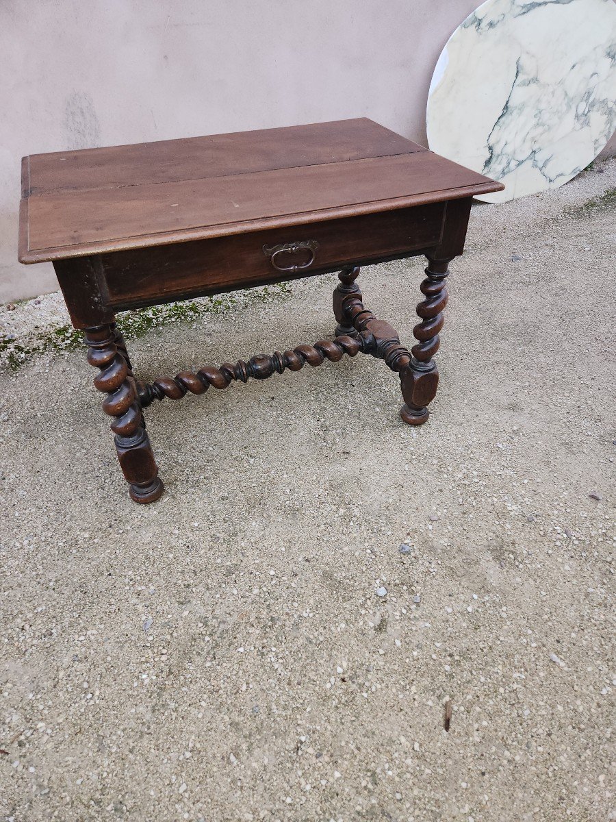 Louis XIII Writing Table In Walnut And Oak -photo-2