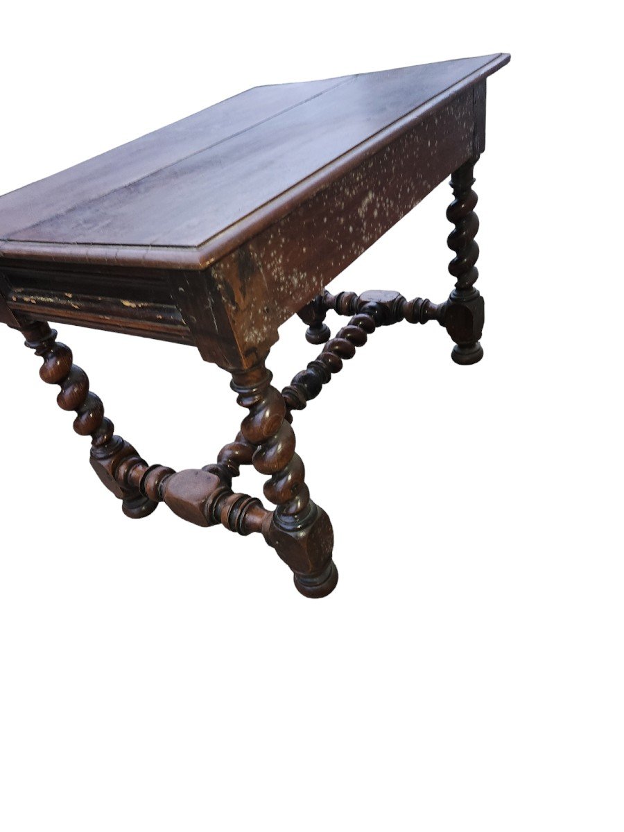 Louis XIII Writing Table In Walnut And Oak -photo-3