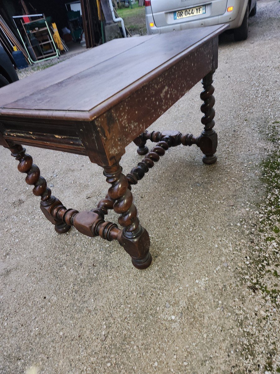 Louis XIII Writing Table In Walnut And Oak -photo-4