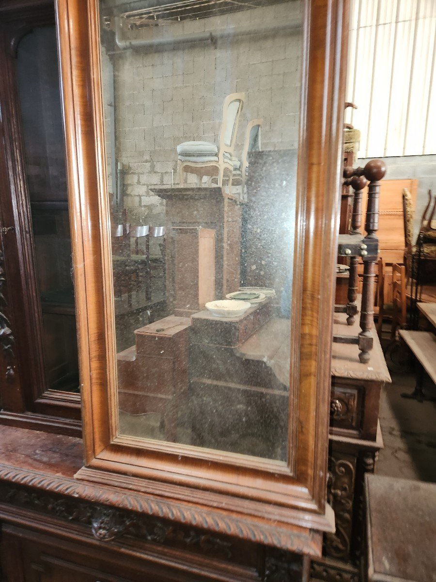 19th Century Alsatian Walnut Mirror -photo-3