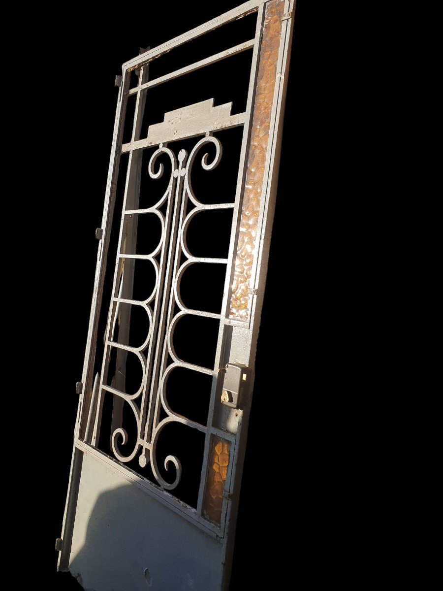 Art Deco Wrought Iron Front Door -photo-2