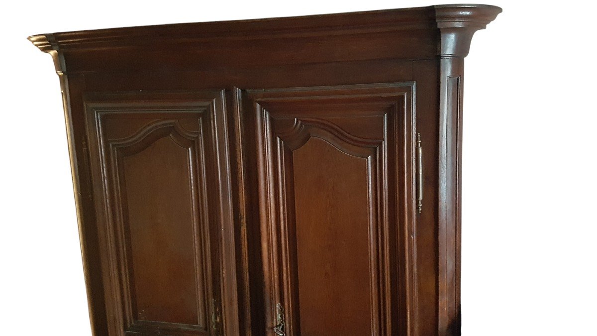 Alsatian Oak Wardrobe Early 19th Century Strasbourg Region Known As 12-panel Wardrobe -photo-4