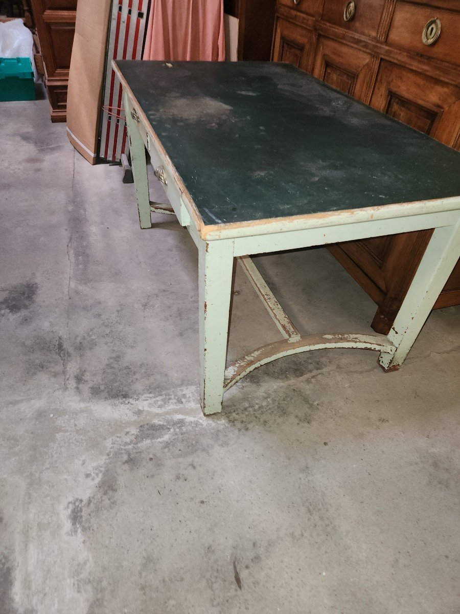 Early 20th Century Fabric Cutting Table With 2 Drawers-photo-3