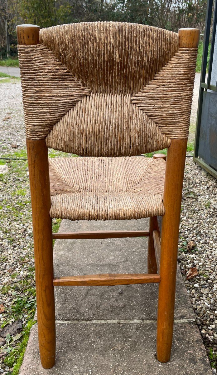 Exceptionnelle série de 8 chaises Charlotte Perriand dans leur jus-photo-4