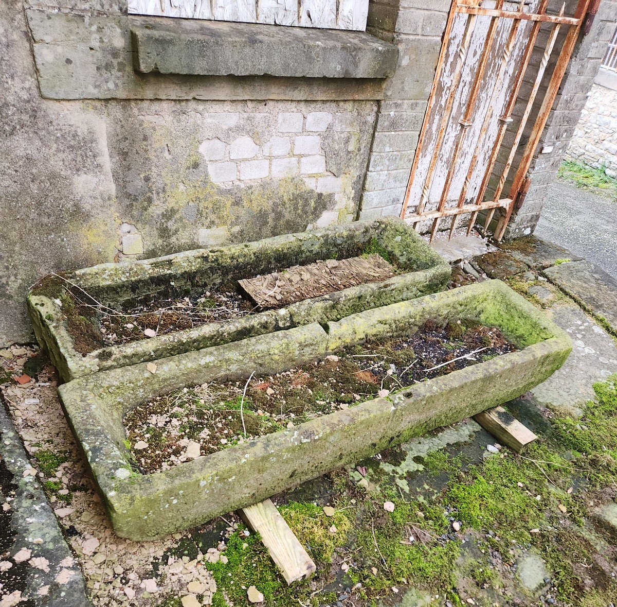 2 19th Century Vosges Sandstone Troughs 