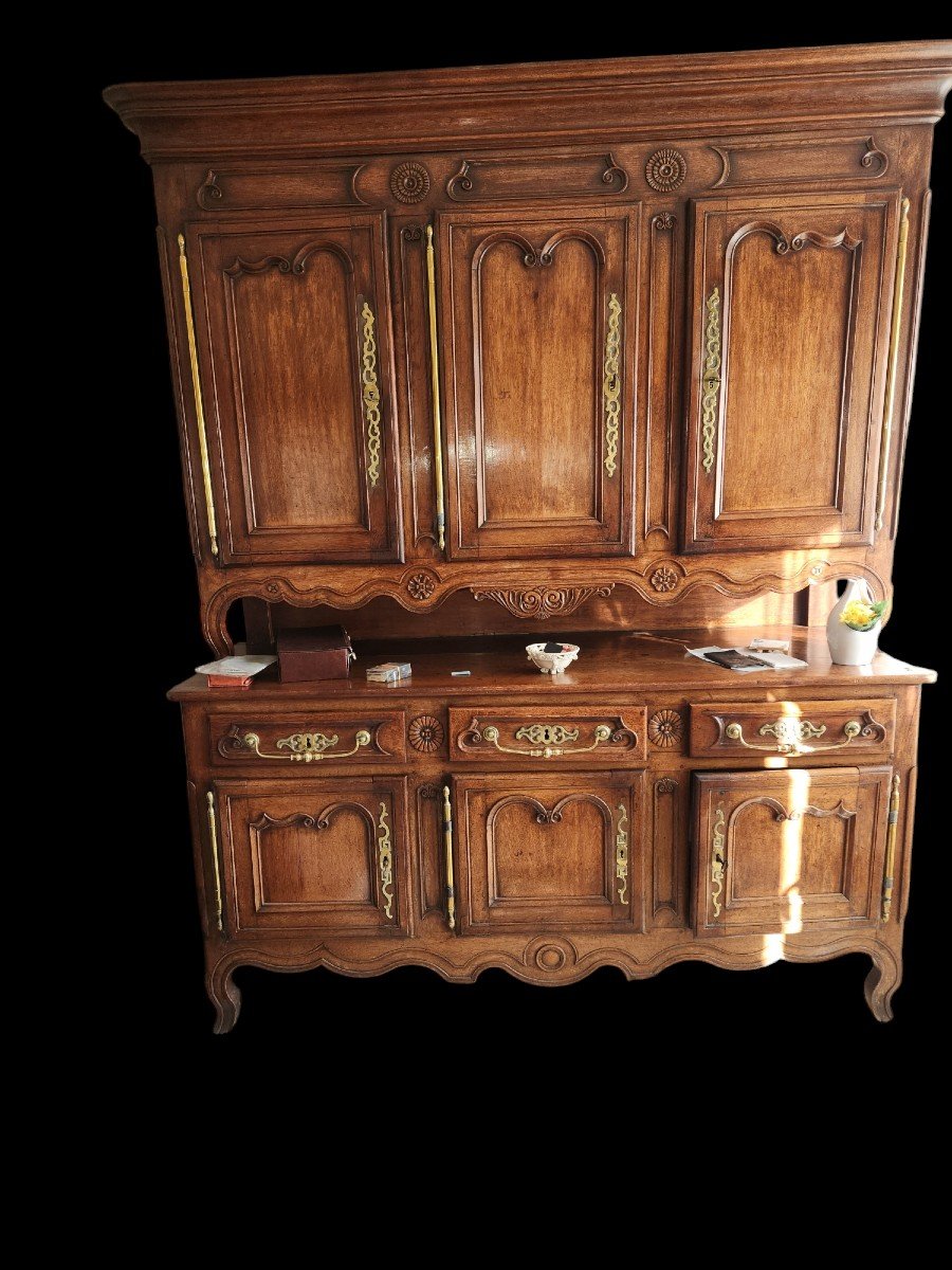 Early 19th Century Lorraine Buffet In Oak With 6 Doors And 3 Drawers -photo-3