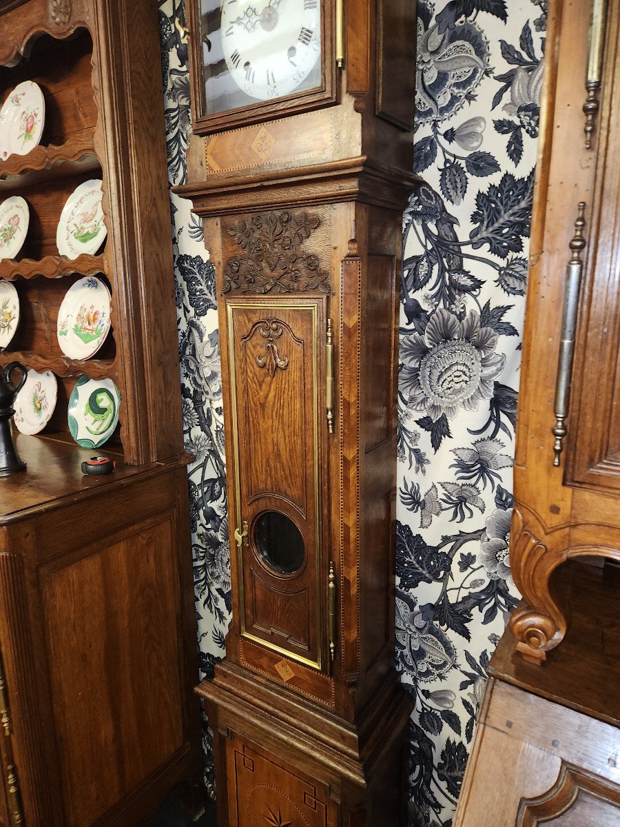 Lorraine Carved And Marquetry Longcase Clock, Late 18th/early 19th Century -photo-3