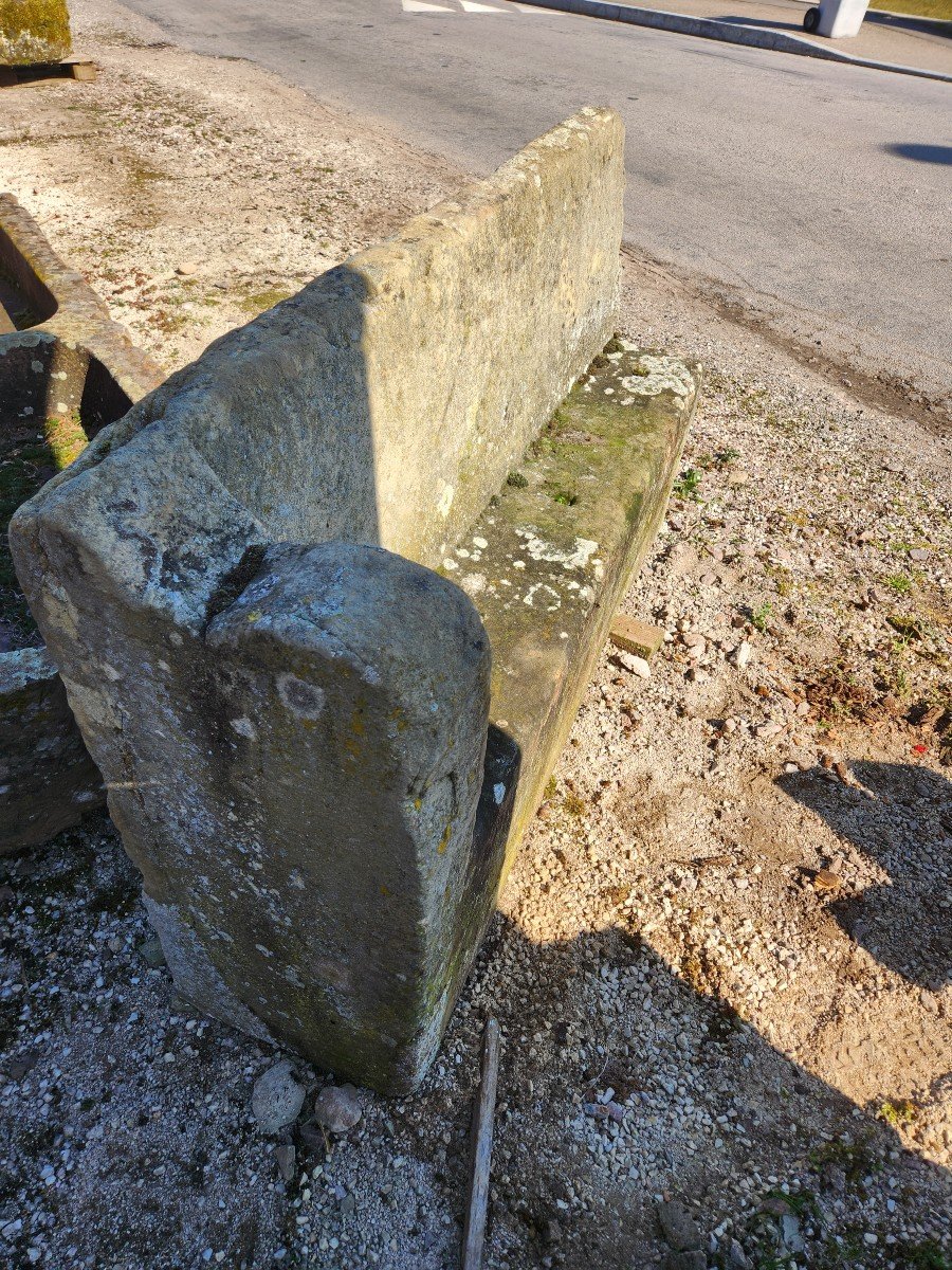 Late 17th Century Sandstone Garden Bench From A Bourgeois House In Haute Marne -photo-2