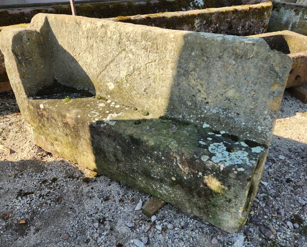 Late 17th Century Sandstone Garden Bench From A Bourgeois House In Haute Marne 