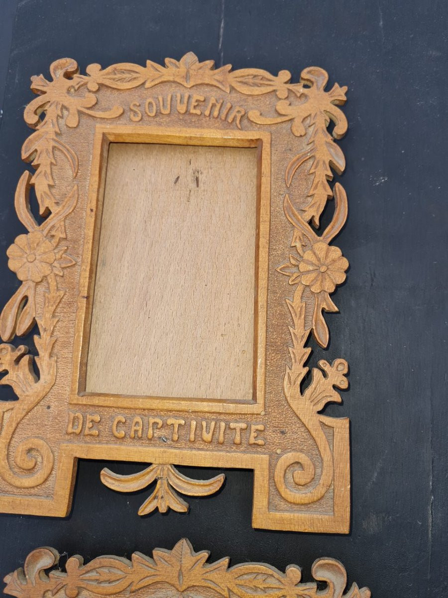 Pair Of Wooden Captivity Souvenir Frames-photo-3