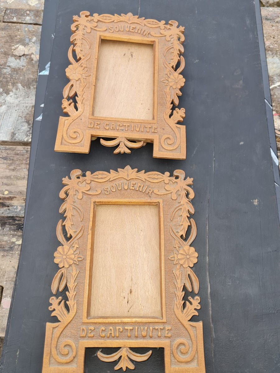 Pair Of Wooden Captivity Souvenir Frames