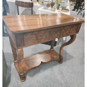 Restoration Console In Walnut Wooden Top