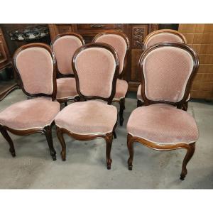 Suite De 6 Chaises Napoleon 3 En Palissandre 