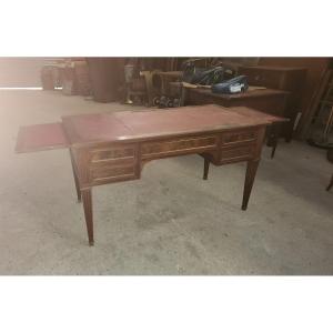 Flat Mahogany Desk By Snlouis XVI From The End Of The 19th Century 