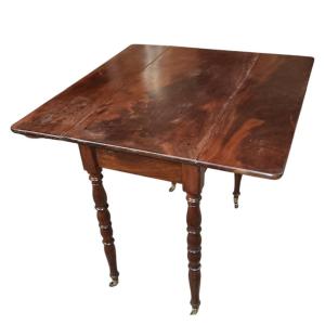 Charles X Period Solid Mahogany Coffee Table With Shutters 