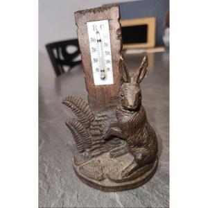 Hare With Thermometer Black Forest Sculpture Early 20th Century 