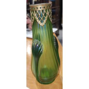 Vase Loetz En Verre Et Bronze