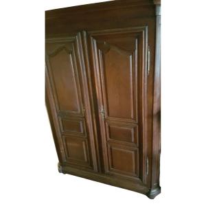 Alsatian Oak Wardrobe Early 19th Century Strasbourg Region Known As 12-panel Wardrobe 