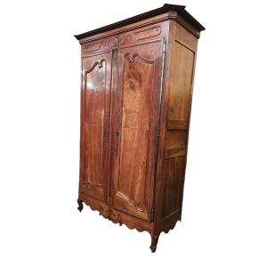 Beautiful Walnut Wardrobe From The Early 19th Century, Known As A Parisian Wardrobe 