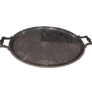 Large Christofle Silver Metal Tray Gallia Collection