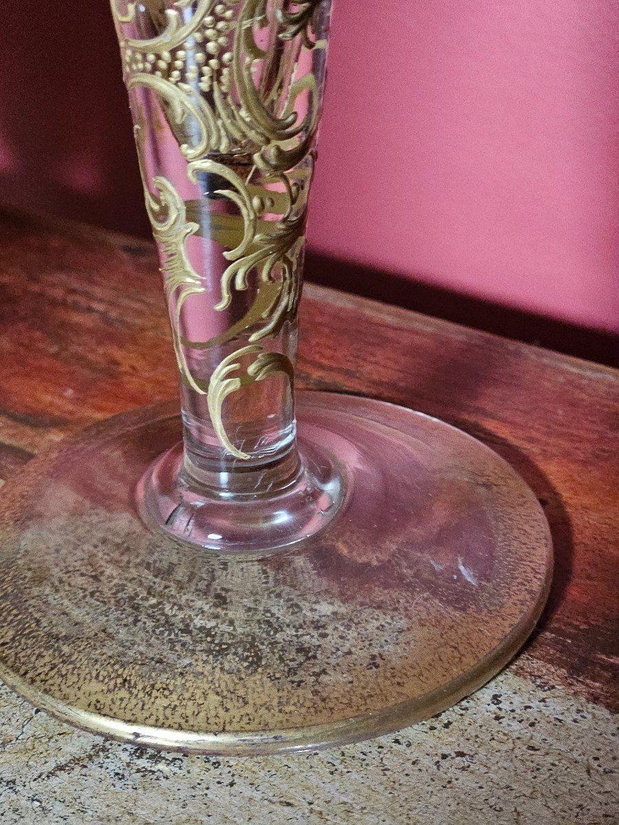 Flûte Vase émaillé  [legras]-photo-8