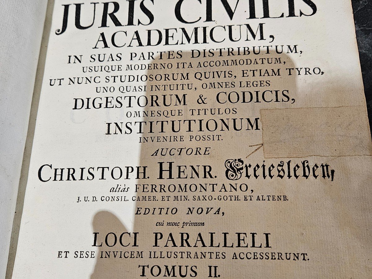 Livres Corpus Juris Civilis Academinum tome 1 er 2-photo-2