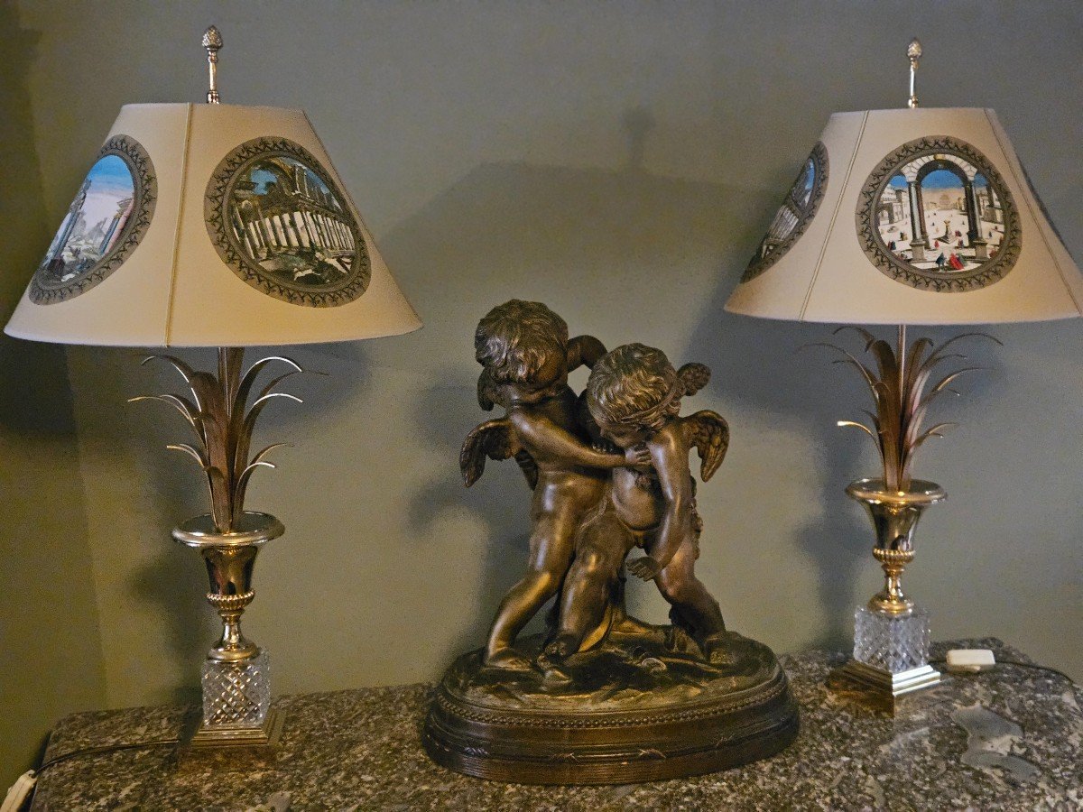 Pair Of Regency Boulanger Lamps 1970