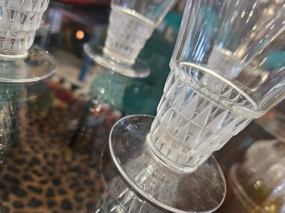 4 Verres Art Deco Laique France-photo-2