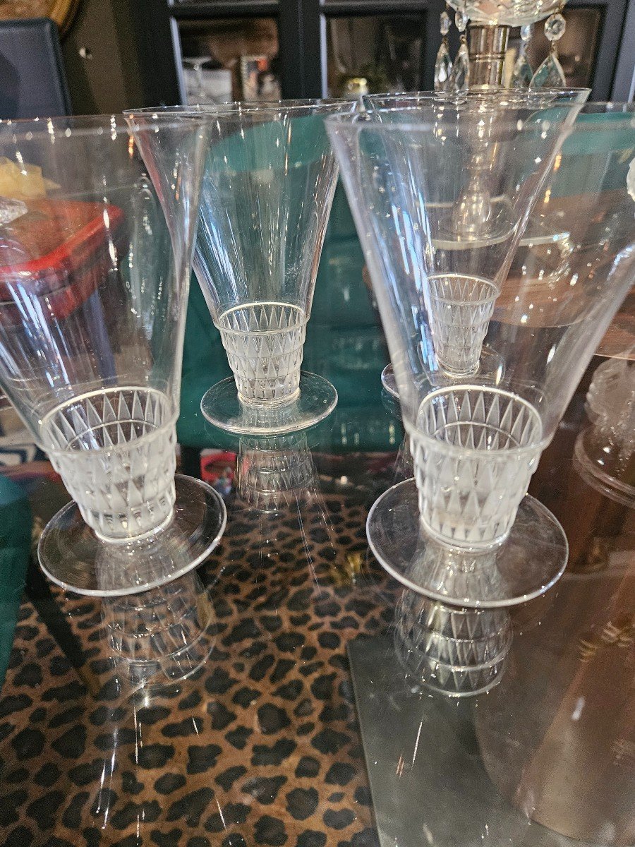 4 Verres Art Deco Laique France-photo-5