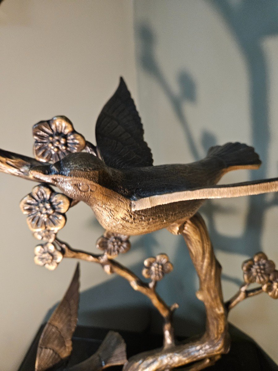 Sculpture  d oiseaux  en bronze  vintage-photo-6