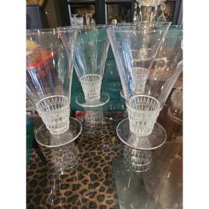 4 Verres Art Deco Laique France