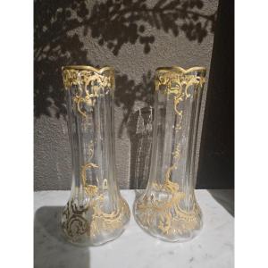 Pair Of Crystal Vases 1900