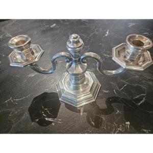 Christofle Gallia Silver Metal Candle Holder 