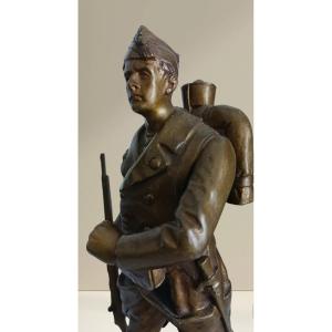 Ancien Bronze Militaire Joseph Carlier (1849-1927)