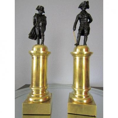 napoléon Bonaparte  Et  Frederic II Roi De Prusse  En Bronze