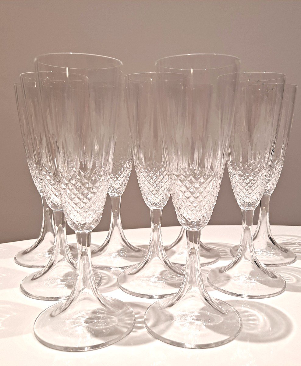 Flûtes Et Verres Lalique Modèle Chinon -photo-4