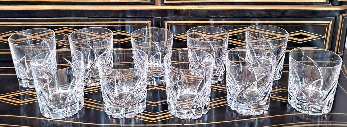 10 Sèvres Crystal Whiskey Glasses