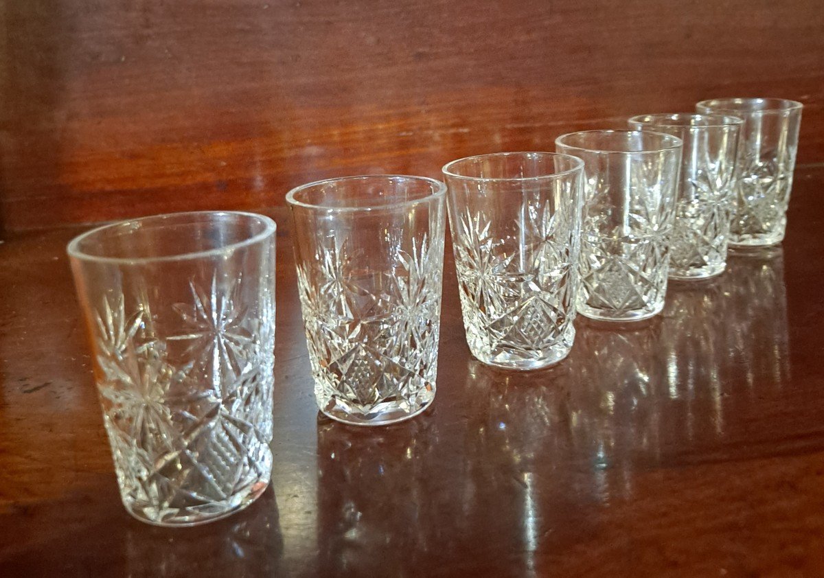 6 Saint Louis Crystal Shot Or Liqueur Glasses