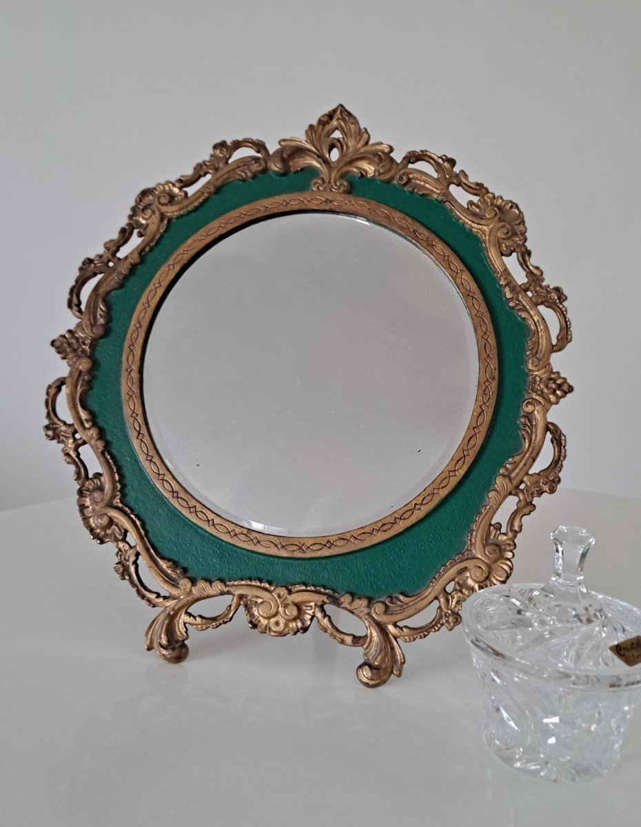 Rocaille Style Bronze Mounted Table Mirror