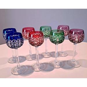 Verres Couleur En Cristal De Saint Louis, Riesling