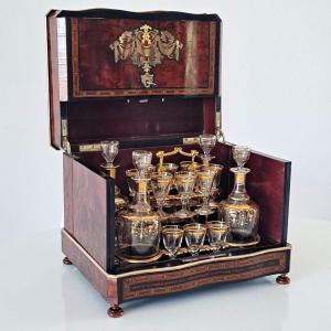 Napoleon III Liqueur Cellar Complete Baccarat Glassware