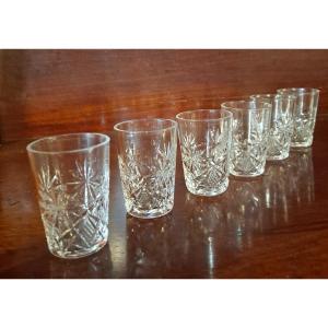 6 Verres à Liqueur Ou Shot En Cristal De Saint Louis