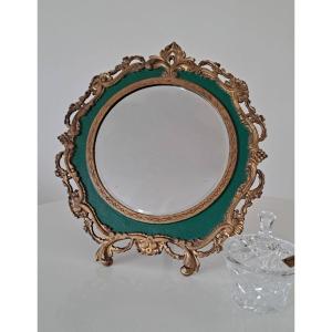 Rocaille Style Bronze Mounted Table Mirror