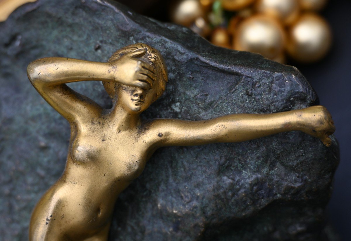 "Biblis Femme Sur Un Rocher", Bronze, Ernest Want-photo-2