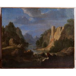 Painting Attributed To Allart Van Everdingen (1621 - 1675) "mountainous Landscape At The River" 