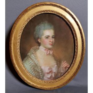 Pastel By Jean-baptiste Perronneau (1715 - 1783) "portrait Of Mademoiselle Boyetat De Boissy"