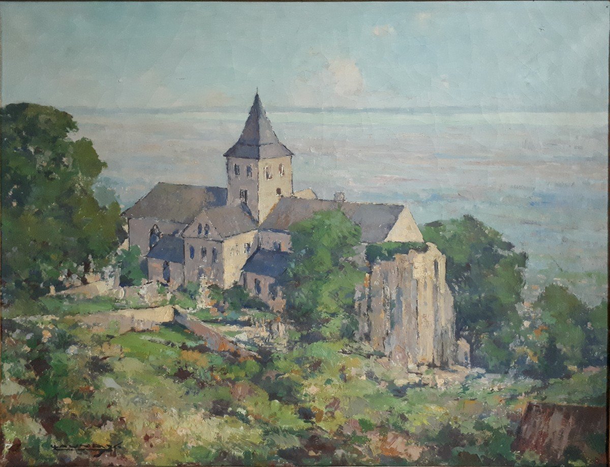 Léon LAUNAY (1890-1956) Abbaye de Graville Le Havre huile sur toile